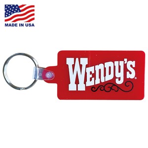 RUBBER KEYCHAIN Wendy's OLD LOGO RED キーホルダー ウェンディーズ アメリカン雑貨 MADE IN USA