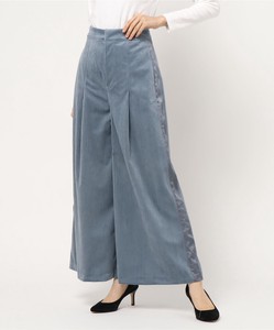 Full-Length Pant Tucked Wide Pants Velour Switching