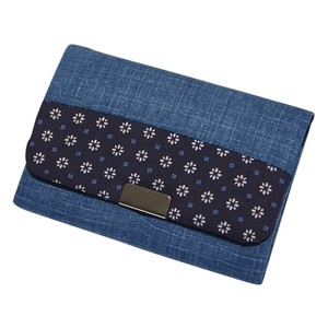 Business Card Card Case With gusset Blue Series