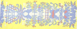 祝い紋手拭い「花花（ブルー）」