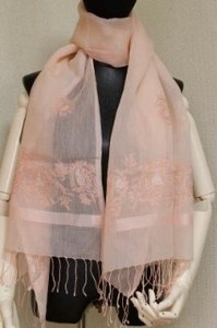 ♪♪肌触り抜群!!!★2色刺繍ストール(ショール)★