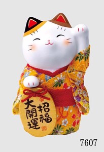 Happiness Fun Fortune Ornament Kinsai Crape Koban Beckoning cat Better Fortune