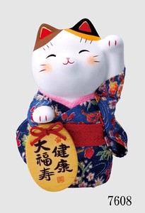 Happiness Fun Fortune Ornament Kinsai Crape Koban Beckoning cat Health