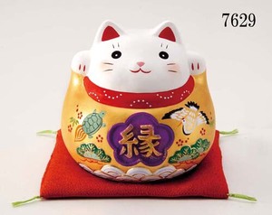 Happiness Fun Fortune Ornament Kinsai Beckoning cat Piggy Bank