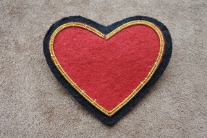Brooch Embroidered Heart 2