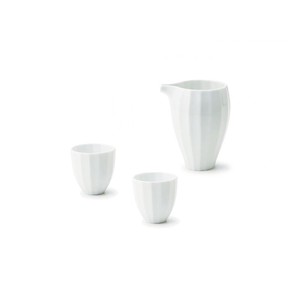 Miyama hibiki Japanese Sake Cup Set White Porcelains MINO Ware
