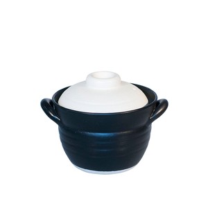 ふっくら 白色 ごはん鍋(2合)  【日本製  萬古焼  耐熱陶器】