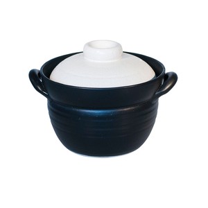 ふっくら 白色 ごはん鍋(4合)  【日本製  萬古焼  耐熱陶器】