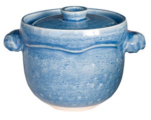 かめ型炊飯鍋 ブルー(1合炊)  【日本製  信楽焼  耐熱陶器】