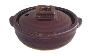 飴釉 3号鍋  【日本製  萬古焼  耐熱陶器】