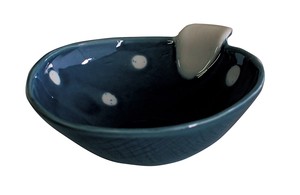 藍丸紋 呑水（小）  【日本製  瀬戸焼  陶器】