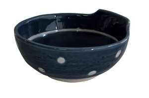 藍丸紋 呑水（大）  【日本製  瀬戸焼  陶器】