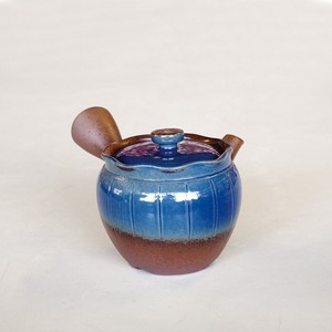 万古烧 日式茶壶 陶器 茶壶 蓝色 1.5号 日本制造