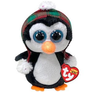 【Ty】Beanie Boo's　チアー（M)　クリスマス/冬/ぬいぐるみ/ペンギン/帽子/海の動物