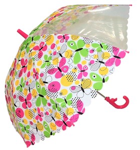 CAFE DIMLY カフェディムリー　子どもが喜ぶキッズビニール傘 【ちょうちょ】子ども傘　50cm
