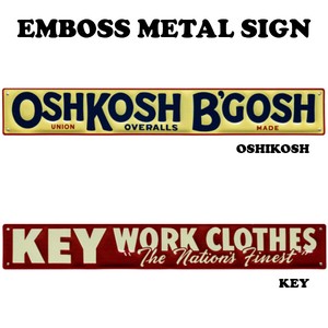 アメリカン エンボス メタルサイン 【OSHIKOSH】【KEY】