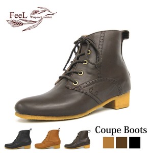 【直送可能】【FeeL】Coupe Boots(コッペブーツ)  本革レディースカジュアル 　FE-12