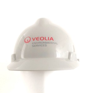 MSA　V-ガール 保護キャップ　『VEOLIA』ロゴ入り　作業用 ヘルメット　グレー　Mサイズ　アメリカン雑貨
