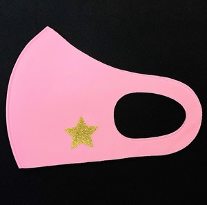 ラメマスク スタ−柄ピンク色