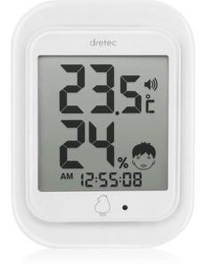 ドリテック 温湿度計 O-293WT (ホワイト)