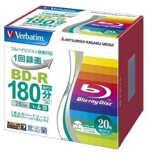 Verbatim 1回録画用 BD-R (片面1層/1-4倍速/20枚) VBR130YP20V1