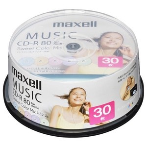 マクセル 音楽用CD-R インクジェットプリンター対応 80分 30枚スピンドル CDRA80PSM.30SP