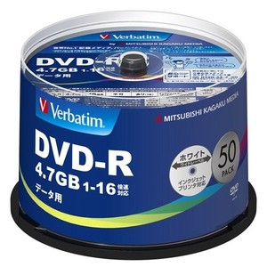 Verbatim 1回記録用 DVD-R (片面1層/1-16倍速/50枚) DHR47JP50V4