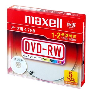 マクセル データ用 DVD-RW 4.7GB 2倍速対応ホワイト 5枚ケース入 DRW47PWB.S1P5S A
