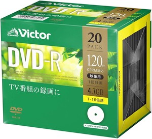 ビクター 1回録画用 DVD-R (片面1層/1-16倍速/20枚)  VHR12JP20J1