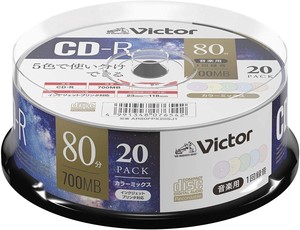 ビクター 音楽用 CD-R AR80FPX20SJ1 (カラーMIX/80分/20枚)