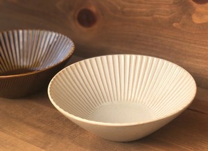 Mino ware Donburi Bowl White Pottery 17cm Made in Japan