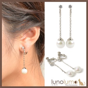 Clip-On Earrings Pearl Earrings sliver Sparkle Ladies'