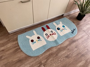 Plune Micro fiber Deformation Mat Colorful Rabbit Kitchen Mat Water Absorption Fast-Drying