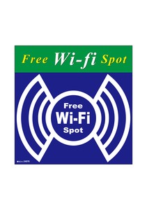 ☆P_デコシール 24976 FREE Wi-Fi 緑 青マーク