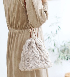 Cable Knitted Pouch Bag 2 Colors Merry Basket Bag