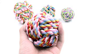 手編み  歯磨き  ペット綿ひもボール  6#ZLHA052