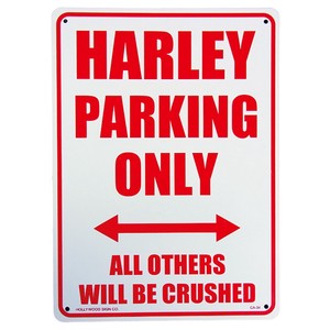 プラスティック サイン ボード  HARLEY PARKING ONLY 【ハーレー駐車場】