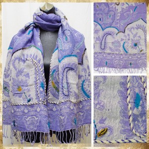 Jacquard Embroidery Wool Ethnic Scarf 9
