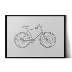 アートポスター【自転車】B3　A2　B2　北欧　ヴィンテージ　エンボス調　モノトーン