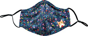 FELISSIMO Cat Hot Mask Floral Pattern Series Navy