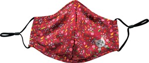 FELISSIMO Cat Hot Mask Floral Pattern Series Wine Red