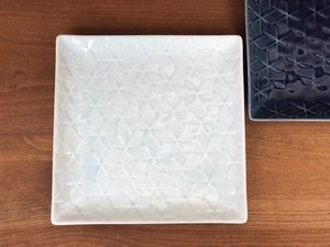 大餐盘/中餐盘 陶器 日式餐具 正方盘 17cm 日本制造