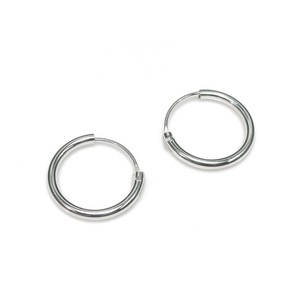 Pierced Earrings Silver Post sliver Simple 2.0mm