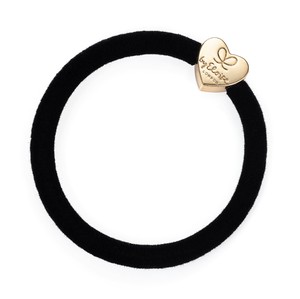 【ByEloise】Velvet Gold Heart Black ベルベット ヘアゴム ヘアアクセサリー ブレスレット