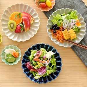 9色菊形中皿【取り皿 日本製 美濃焼 和食器 人気商品 菊型】