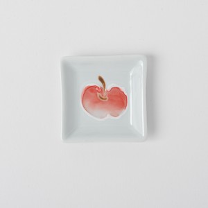 Arita Ware Apple Square Dish Red Apple Hand-Painted Made in Japan