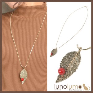 Necklace Pendant Ladies Red Red Red Coral Coral Leaf Leaf
