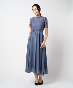 Lace Switching Chiffon Skirt Long One-piece Dress