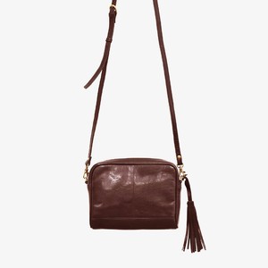 Shoulder Bag Brown Genuine Leather Ladies'