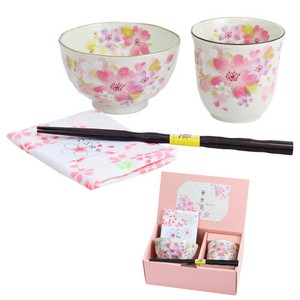 Mino Ware Gift Rice Bowl Japanese Tea Cup Handkerchief